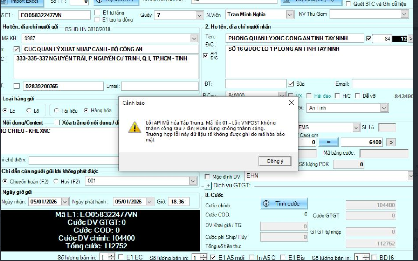 Lỗi API mã hóa tập trung